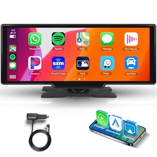 10.26インチタッチスクリーンカーラジオ、ワイヤレスCarplay/Android Auto対応、Bluetooth/MirrorLink/Superlink、音声操作/TF/AUX、車用オーディオレシーバーCarplay モニターカーラジオ